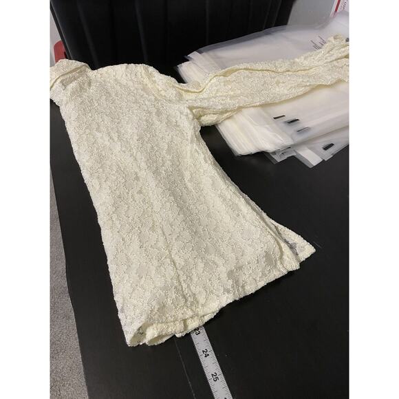Emma James Women Top Size 10 White Nylon Button Up Stretch Lined Fairy Victorian - Picture 9 of 10